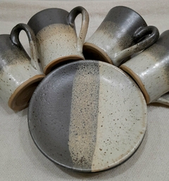 Juego de 4 tazas campanita para té con plato Tormenta