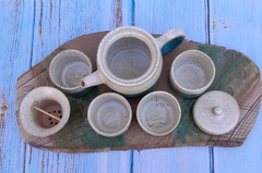 Tea pot recta Verde Turquí y Blanco Arena en internet