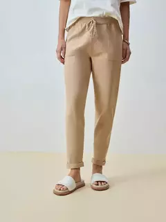 Calça em Tricô com Barra Italiana - ANSELMI - Rosa Fina