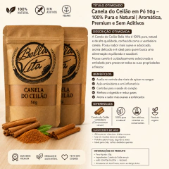 Kit Canela do Ceilão em Pó 2 Pacotes de 50g – Canela Verdadeira 100% Pura e Natural