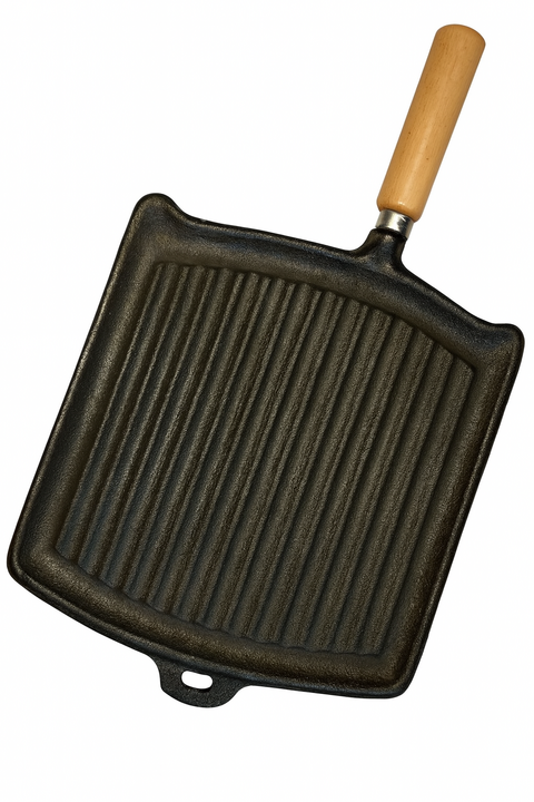 Plancha Cuadrada Rayada Sin Enlozar 27cm - comprar online