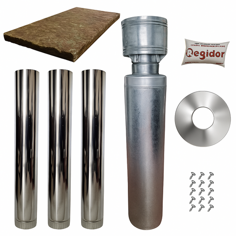 Kit Acero Inoxidable 8 Pulgadas Por Techo x3 Metros