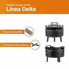 Parrilla Circular de Pie Desmontable CON PARRILLA Y APOYA DISCO - CONDUCTOHOGAR