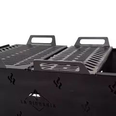 Fogonero Leñero Recto Doble Desmontable CON PARRILLA y MEDIA PARRILLA - tienda online
