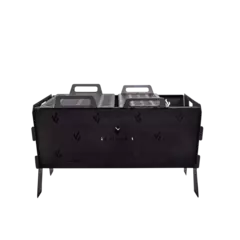 Fogonero Leñero Recto Doble Desmontable CON PARRILLA y MEDIA PARRILLA - CONDUCTOHOGAR