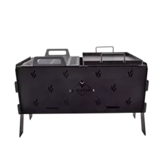 Fogonero Leñero Recto Doble Desmontable CON PARRILLA y PLANCHETA - comprar online