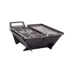 Fogonero Glamping Cuadrado Desmontable CON PARRILLA Y PLANCHETA