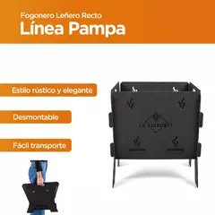 Fogonero Leñero Recto Desmontable Con Parrilla - CONDUCTOHOGAR