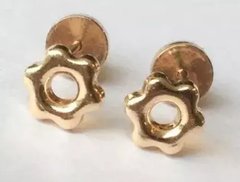 Aros Abridores Ch 777 Flor Calada Oro 18k Lnea Eco