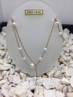 Gargantilla Oro 18 ktes con Perlas Cultivadas