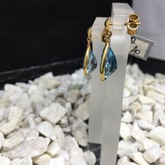 Aros colgantes de oro 18K con agua marina en internet