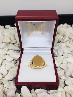 Imagen de Anillo sello oval liso oro 18K