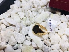 Anillo sello oval liso oro 18K - tienda online