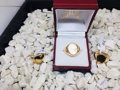 Anillo sello oval liso oro 18K - comprar online