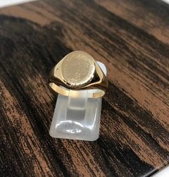 Anillo sello oval liso oro 18K - comprar online