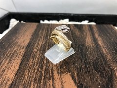 Anillo Serpiente Italiano con piedras en oro 18K - Joyería Siufi