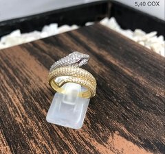 Anillo Serpiente Italiano con piedras en oro 18K