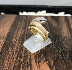 Anillo Serpiente Italiano con piedras en oro 18K - comprar online