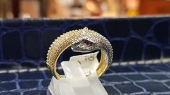 Anillo Serpiente Italiano con piedras en oro 18K - comprar online