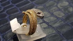 Anillo Serpiente Italiano con piedras en oro 18K - tienda online