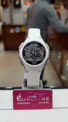 reloj eurotime digital blanco caucho 12/1876.01 - comprar online