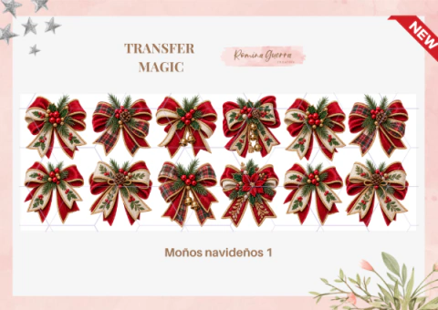 TRANSFER MAGIC ROMINA GUERRA 8X25 CM MOÑOS NAVIDEÑOS 1 {007-0139_MOÑOSNAVIDEÑOS1}