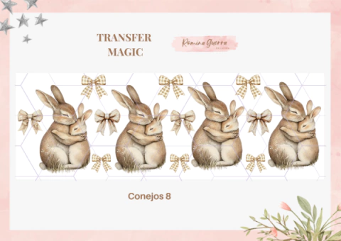 TRANSFER MAGIC ROMINA GUERRA 8X25 CM CONEJOS 8 {007-0139_CONEJOS8}