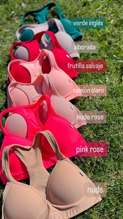 TOP CON TAZA SOFT ESPALDA DEPORTIVA SALMON CLARO en internet
