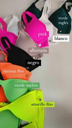 TOP CON TAZA SOFT BRETELES REGULABLES ROSA PINK FLUO - tienda online