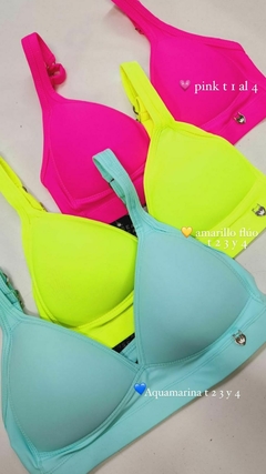 TOP CON TAZA SOFT BRETELES REGULABLES ROSA PINK FLUO en internet