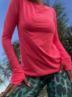 3281T. REMERA TERMICA CON PASADEDO Y PUÑO ROSA