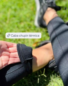 4081T. CALZA DEPORTIVA CON FRISA TERMICA NEGRA - comprar online