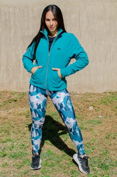 CAMPERA MICROPOLAR SIN CAPUCHA LOGO BORDADO PETROLEO - Sfera Indumentaria