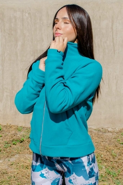 CAMPERA MICROPOLAR SIN CAPUCHA LOGO BORDADO PETROLEO - tienda online
