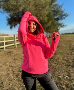 5112P BUZO MICROPOLAR CON CAPUCHA ROSA PINK