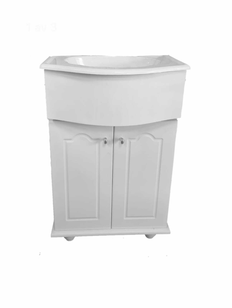 vanitory curvo laqueado 50 con mesada marmolina 3/1 agujero