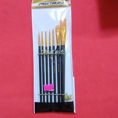 Pincel blister x 7 surtido Bomega mango negro