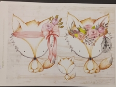 Lámina para decoupage Camila animalitos del bosque D19