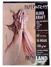 Papel kraft block x 50 hojas 130 gs, A3