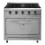 Cocina Industrial Pesada H420 900 4 Hornallas Master Plateado