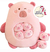PELUCHE CON MINI PELUCHES BEBÉ CAPYBARA ROSA