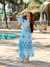 Vestido Crepe em Lurex - Pedra Turquesa