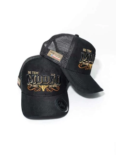 BONÉ LAYNERS TRUCKER ABA CURVA RIRDE HARD COUNTRY MODÃO PRETO