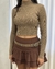 Cropped Aline - Marrom - comprar online