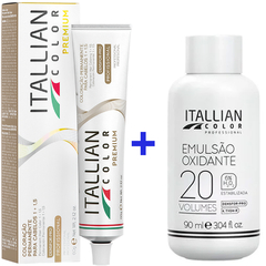 Kit Coloração Itallian Premium 60g Louro Claro Cinza 8.1 + Emulsão Oxi 20vol.x 90ml. na internet