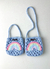 Bolsinha Crochê Arco Íris Candy Azul - Piu Petit