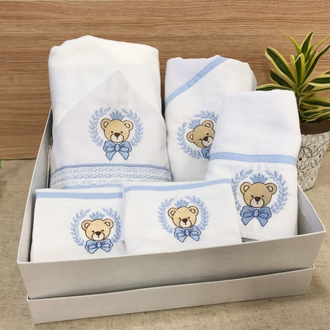Kit enxoval Urso de Laço Azul