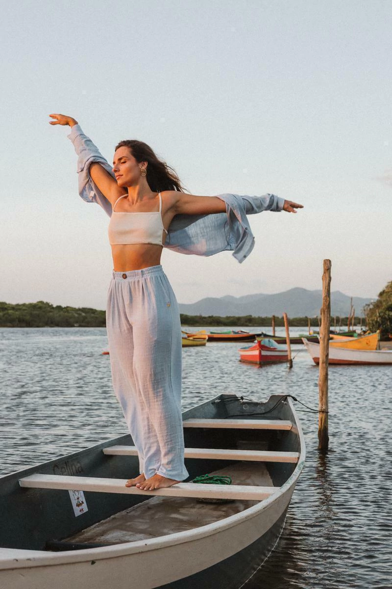 Calça Pantalona Linho