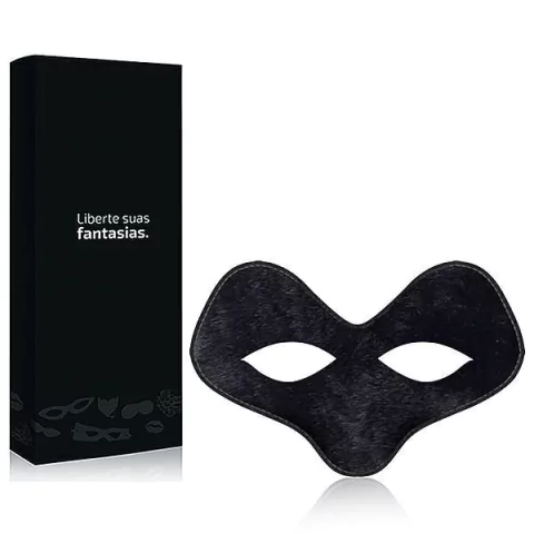 Máscara Gatinho em Pelúcia Preta