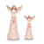 Anjo De Resina Decorativo Cor Rosa Com Coração 23cm - loja online